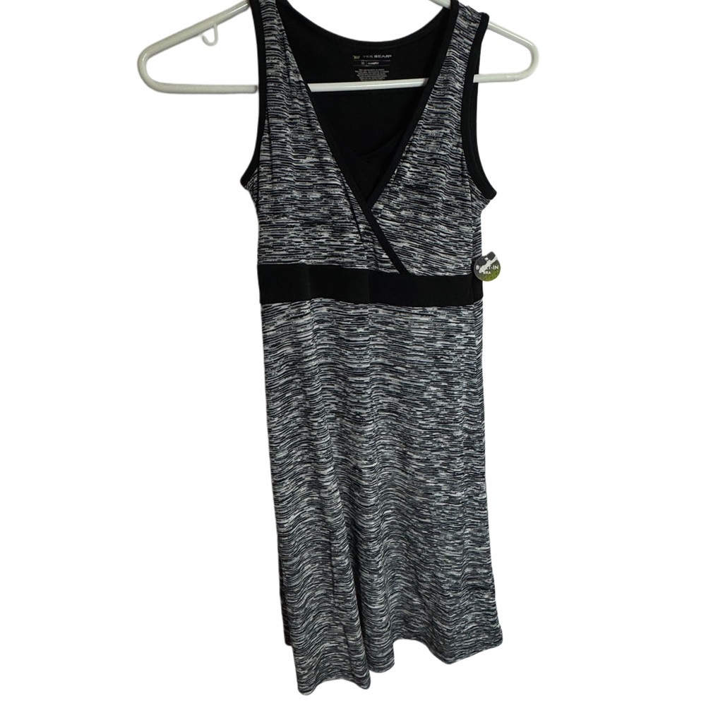 Tek Gear Black and Gray Patterned Mini Dress